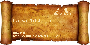 Laska Mihály névjegykártya